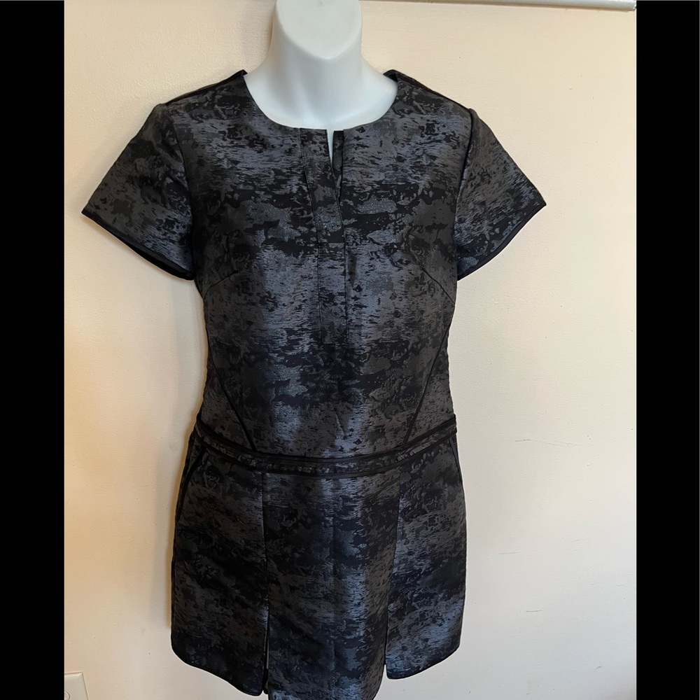 AllSaints Jiro Dress Dark Blue Black Metallic Mini